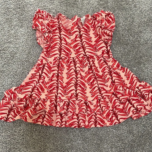 Kate Quinn Short Sleeve Double Ruffle Top & Bloomer Set- Red Vine Stripe 🌟HP🌟 - Picture 4 of 11